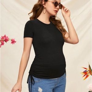 SHEIN Maternity Drawstring Ruched Side T-Shirt